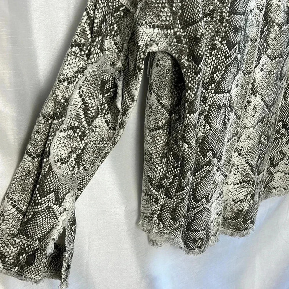 Animal print jacket,
Zara Jean jacket,snake print,raw hems, studded,rhin… - Picture 9 of 15